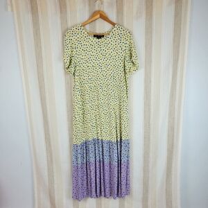 Vintage J.G. Hook Floral Oversized Maxi Dress‎ Size Small 100% Rayon